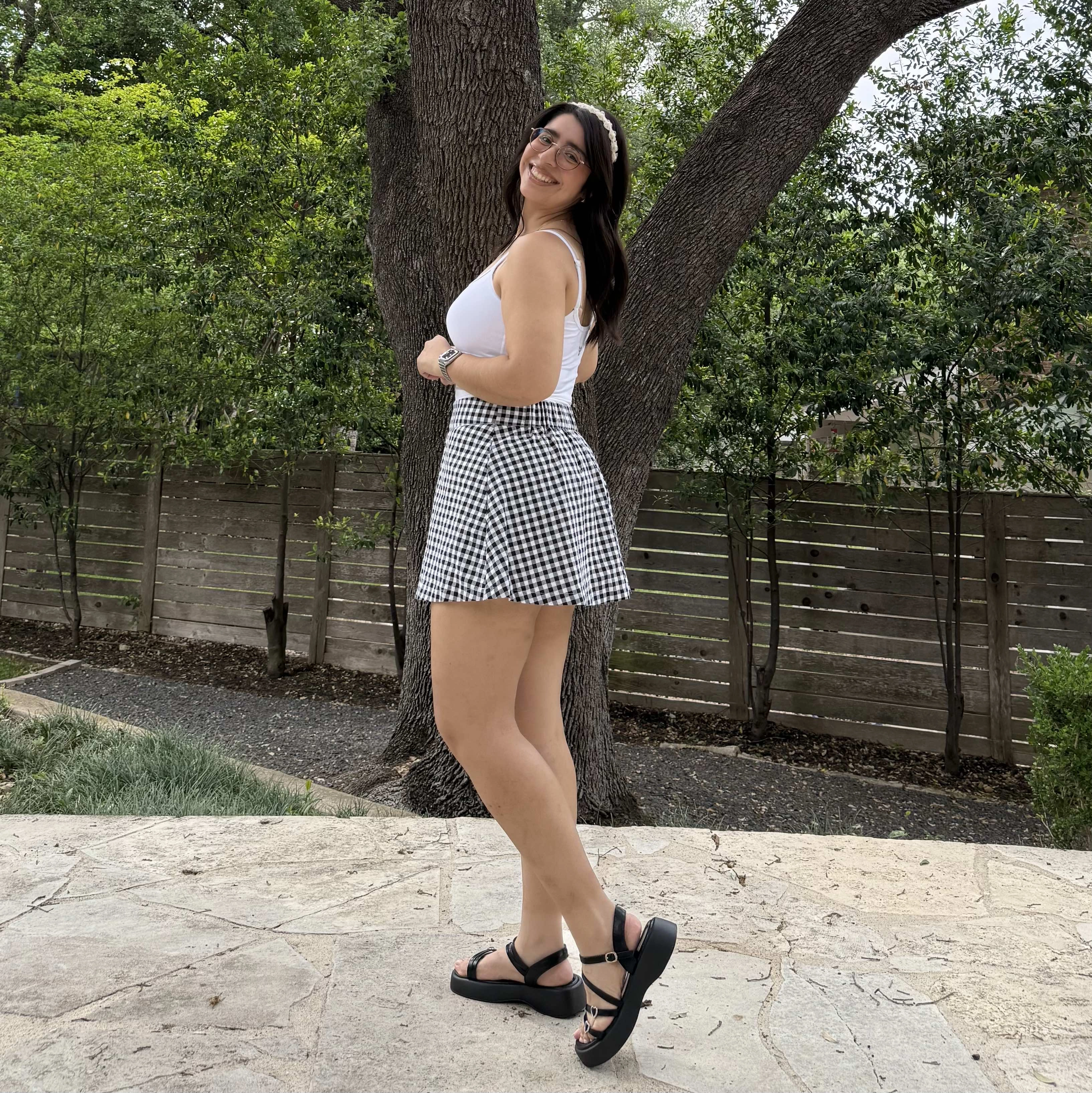 Workout Ready Design Christina Mini Skirt - Black and White