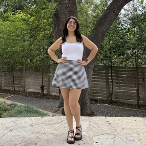 Christina Mini Skirt - Black and White Lightweight Design Cozy Look