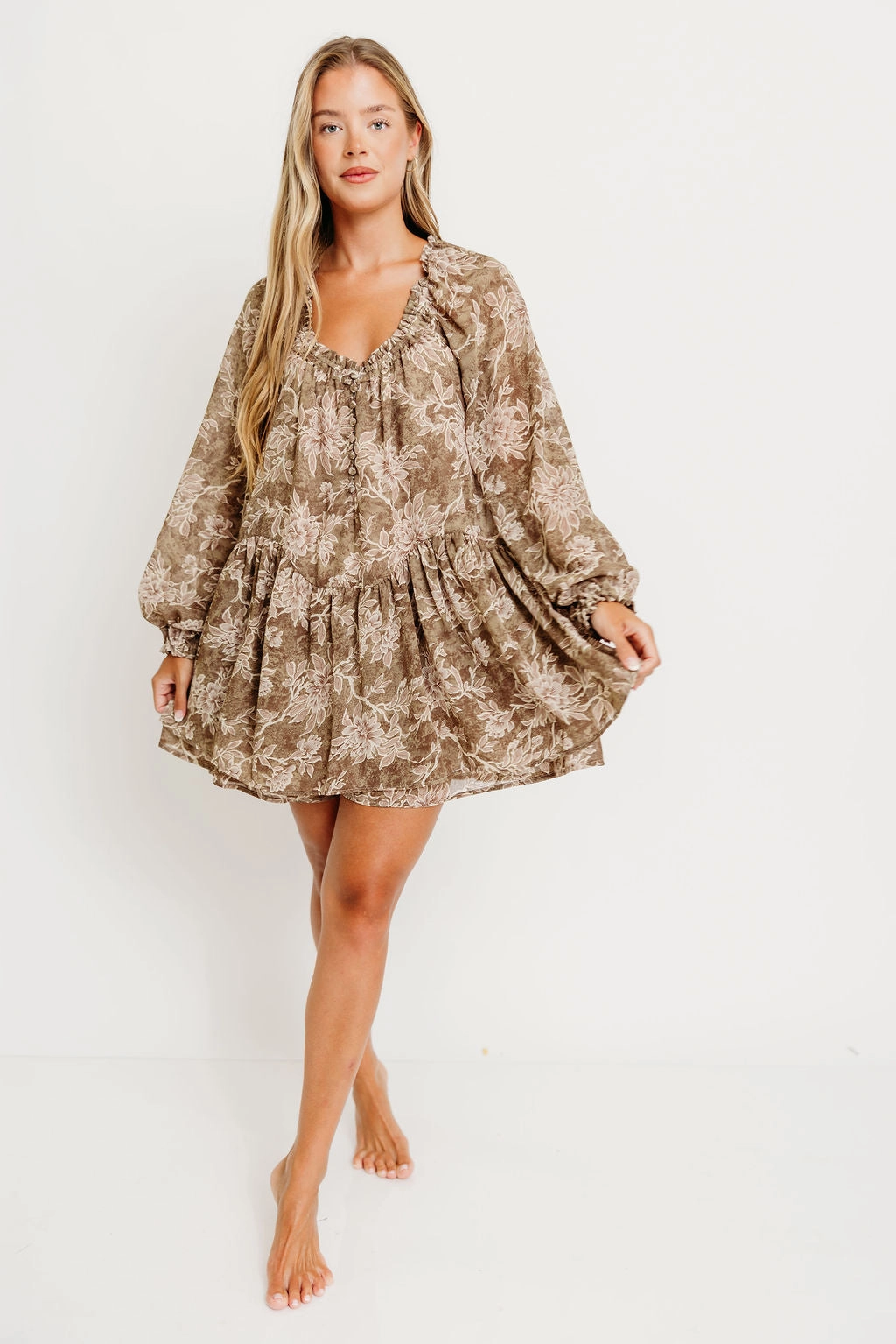 Rylon Romper in Olive Brown Natural Relax