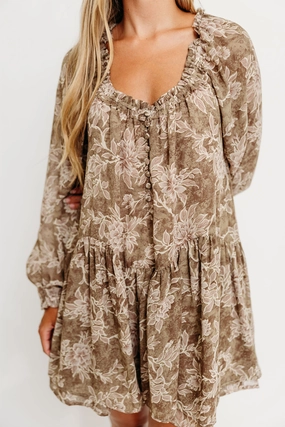 Rylon Romper in Olive Brown Dynamic Casual Clean Gym