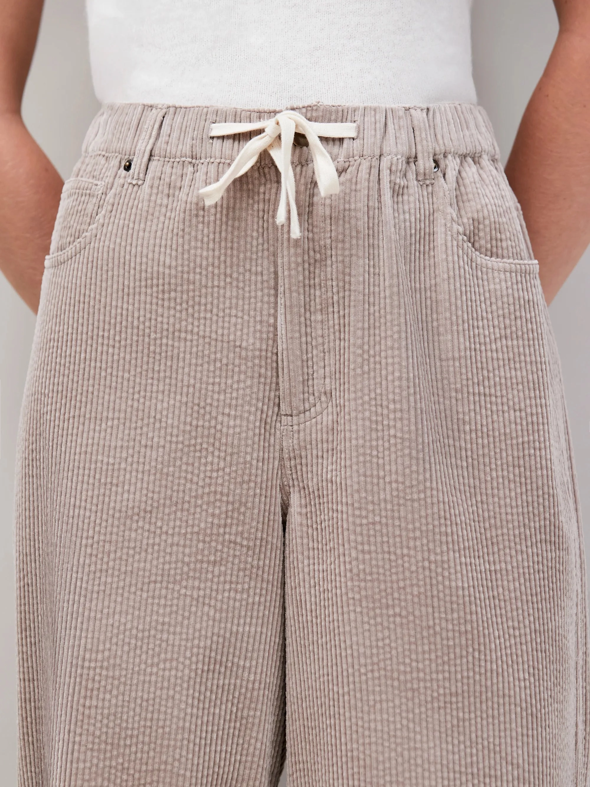 PlushLining Cappuccino Cord Drawstring Waist Trousers