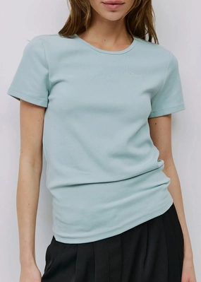 The Frida Top - Blue Low Profile Zipper Contrast Stitch