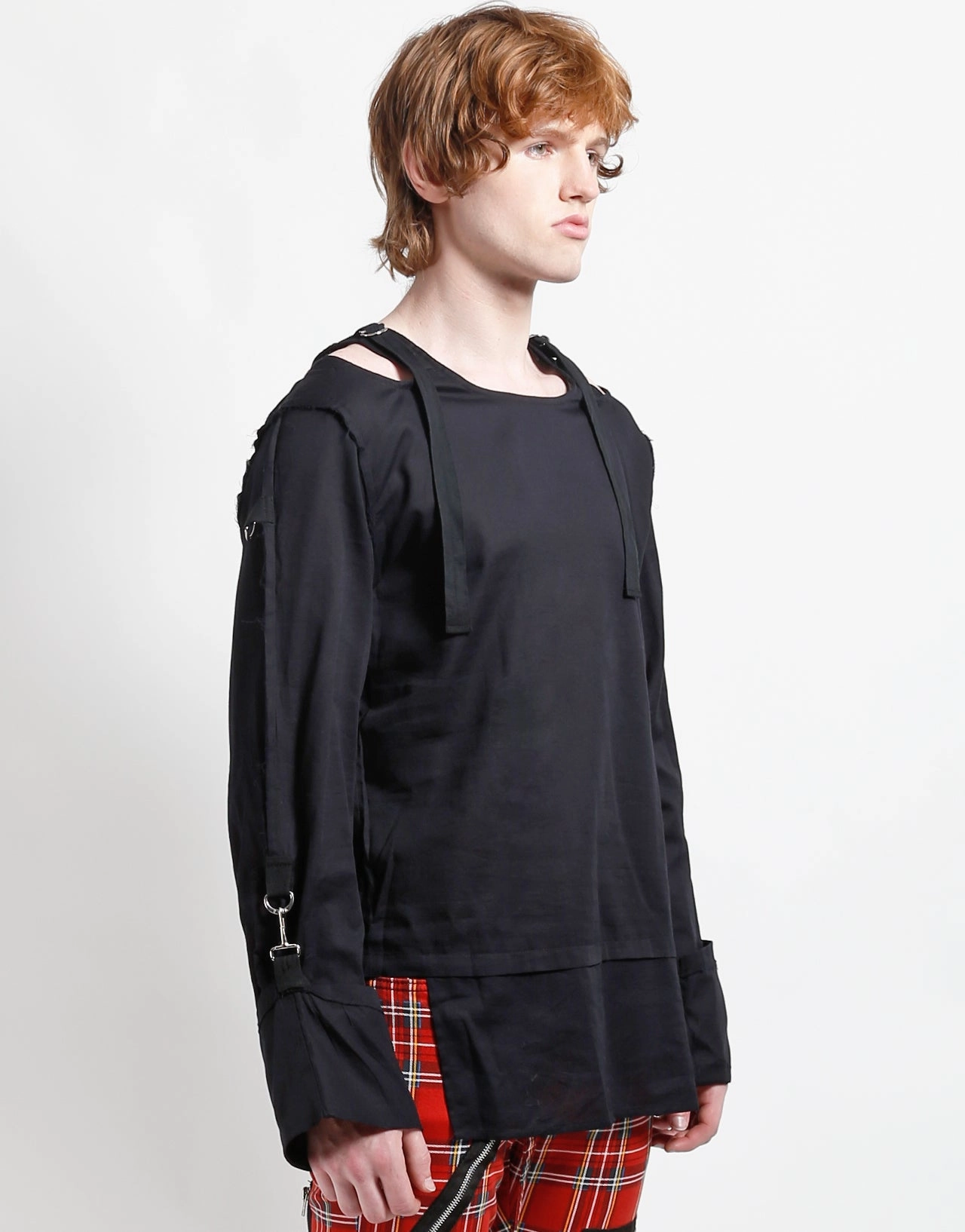 Fade Resistant Dye Double Stitched Hems PUNK TOP BLACK