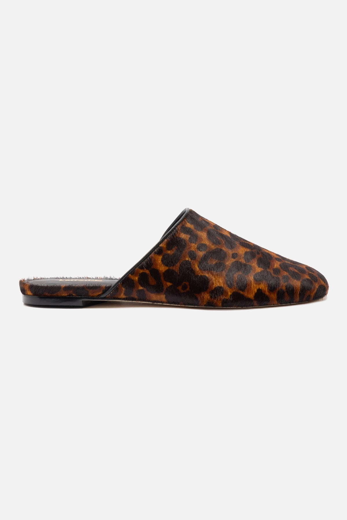 Venice Flat Mule In Leopard Print Calf Hair Supportive sole