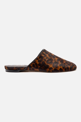 Venice Flat Mule In Leopard Print Calf Hair Trendy Appearance