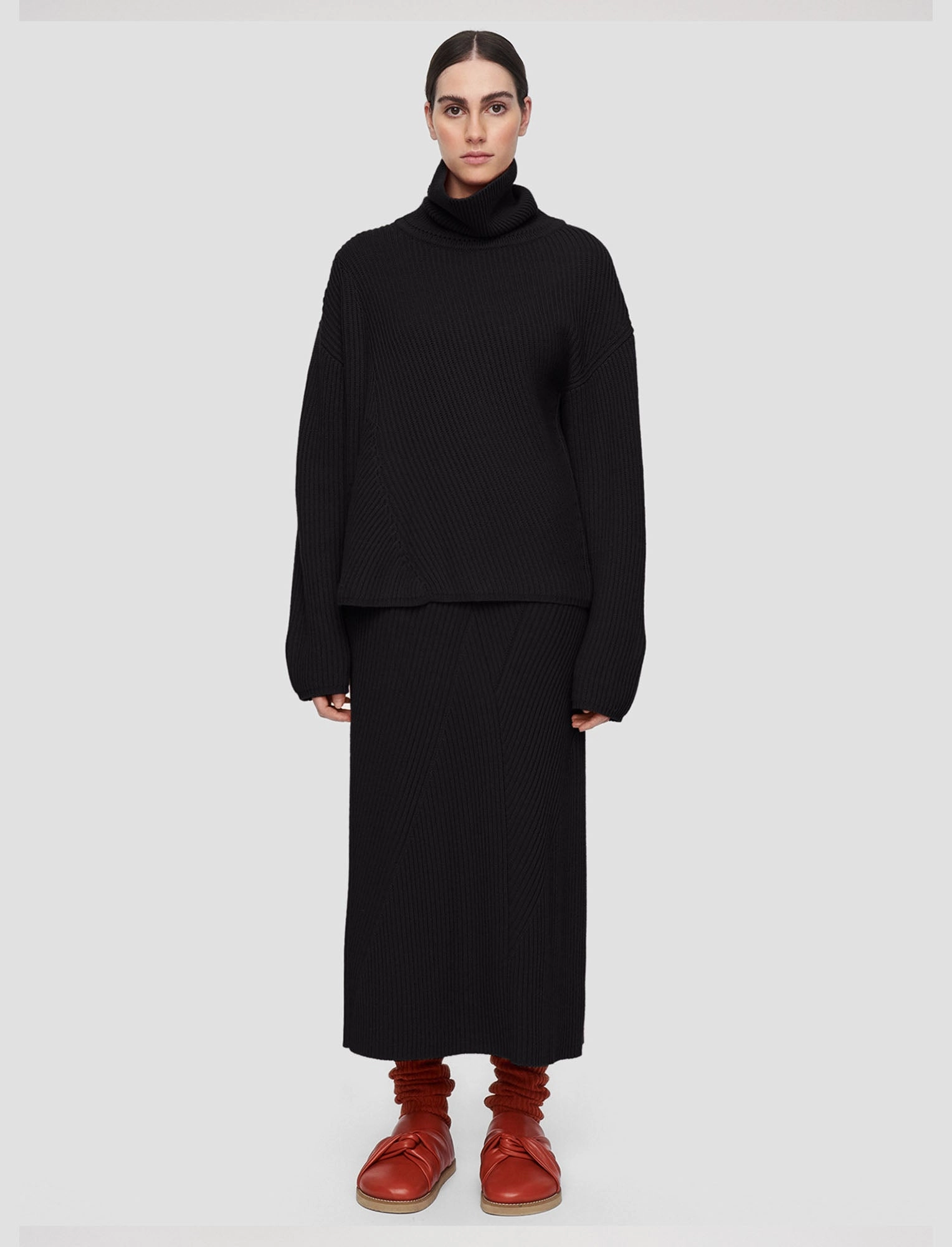 Classic Comfort Luxe Cardigan Stitch High Neck Jumper