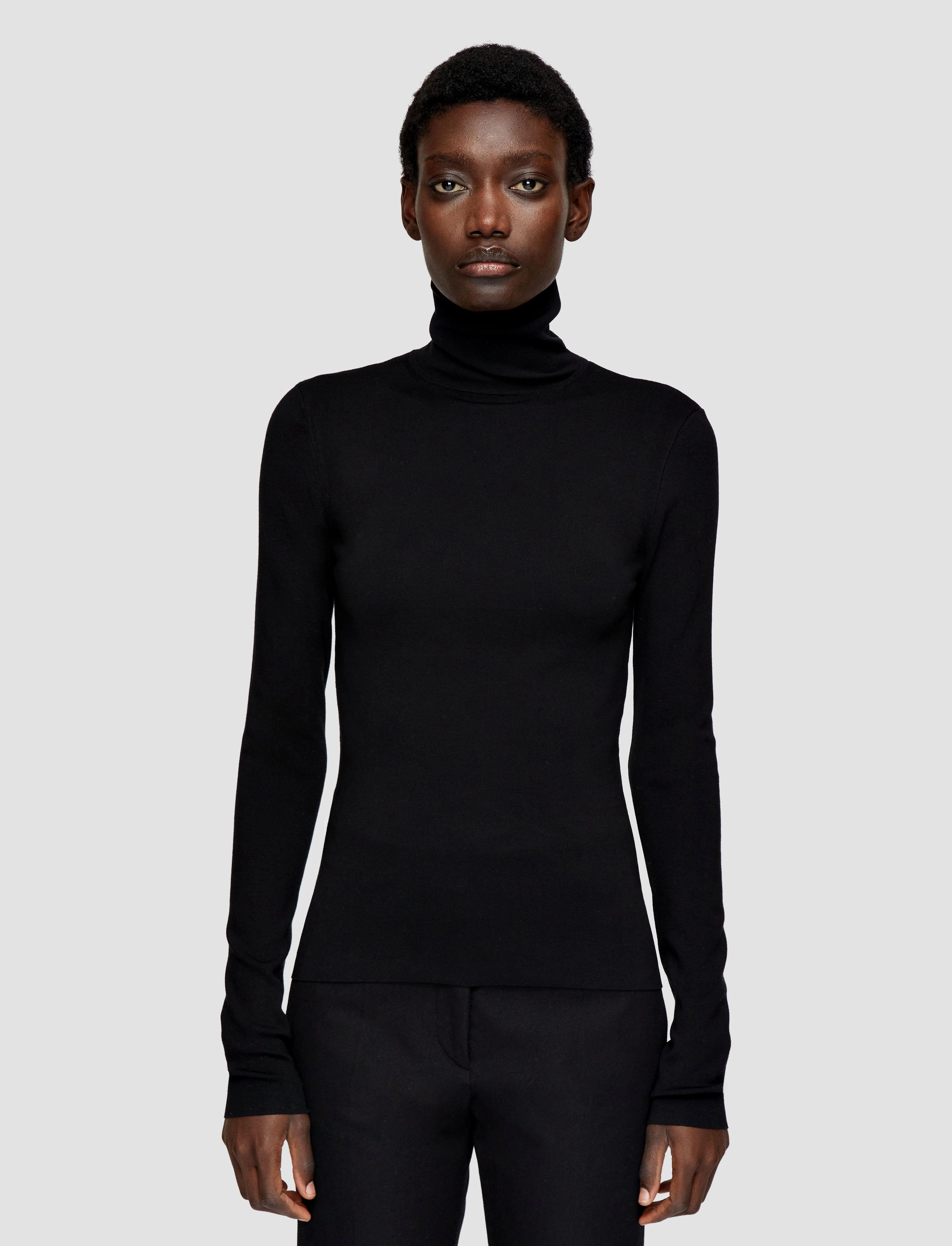 Silk Stretch High Neck Top Luxe Layer
