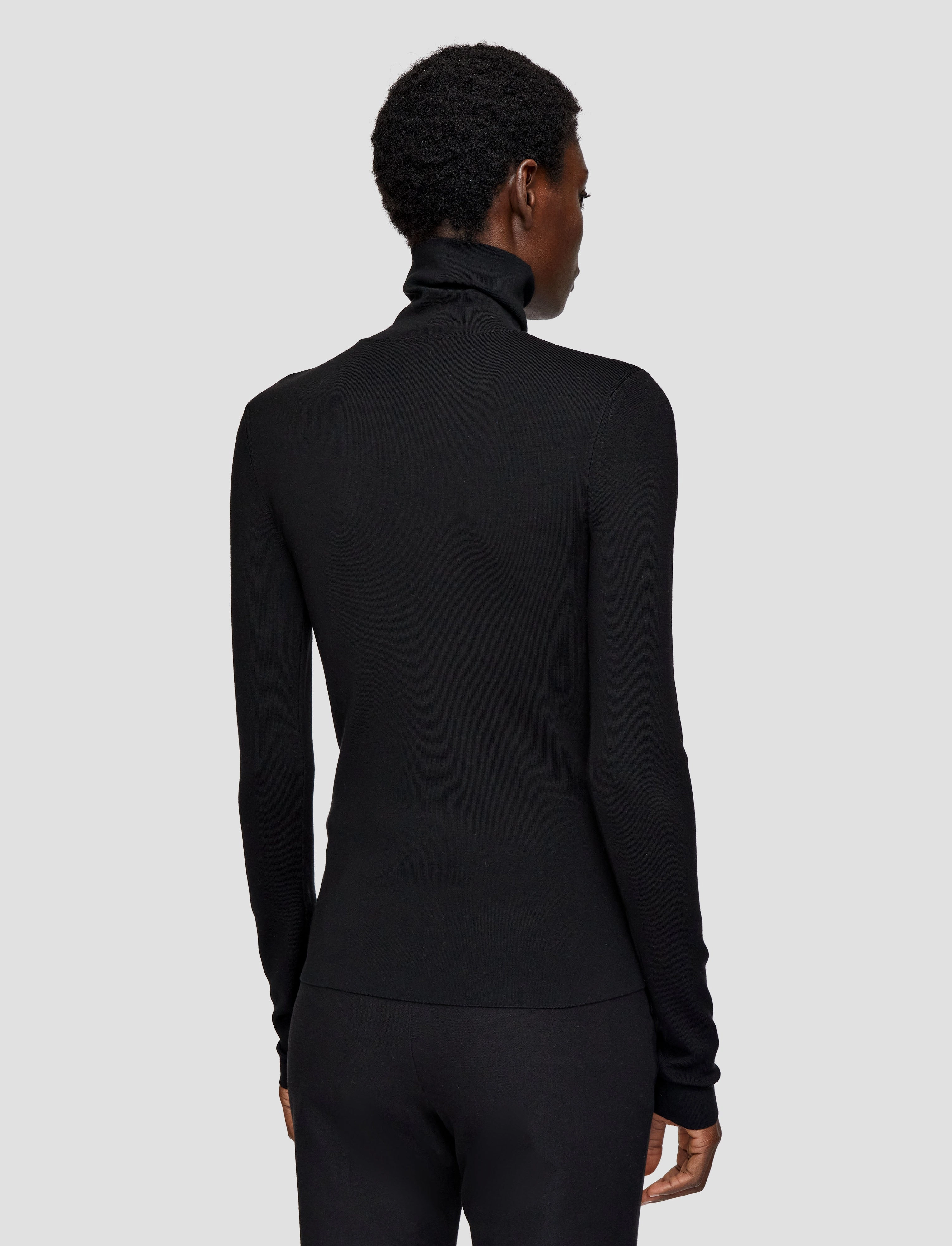 Silk Stretch High Neck Top Lightweight Jersey Material