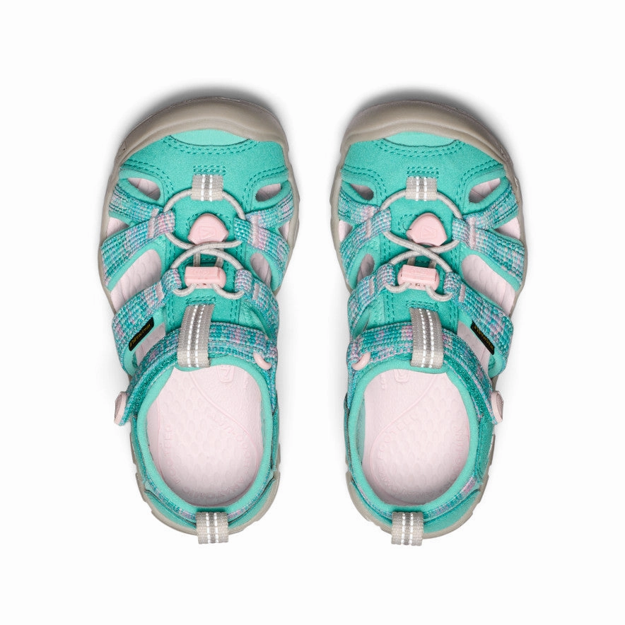 Little Kids' Seacamp II CNX  |  Bright Aqua/Giggle Pink Sweat Wicking Lining