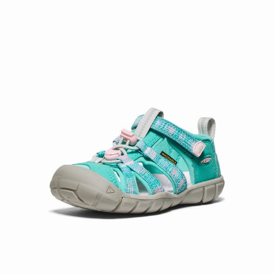 Sandal Buckles Little Kids' Seacamp II CNX  |  Bright Aqua/Giggle Pink
