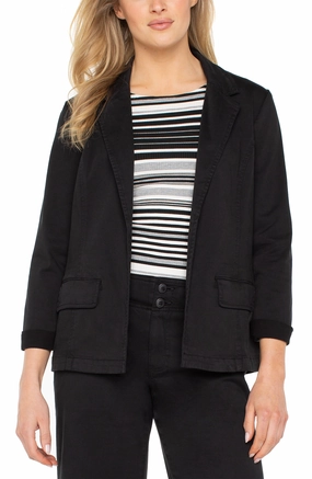 Low Maintenance Fabric Liverpool Los Angeles Fitted Blazer in Black