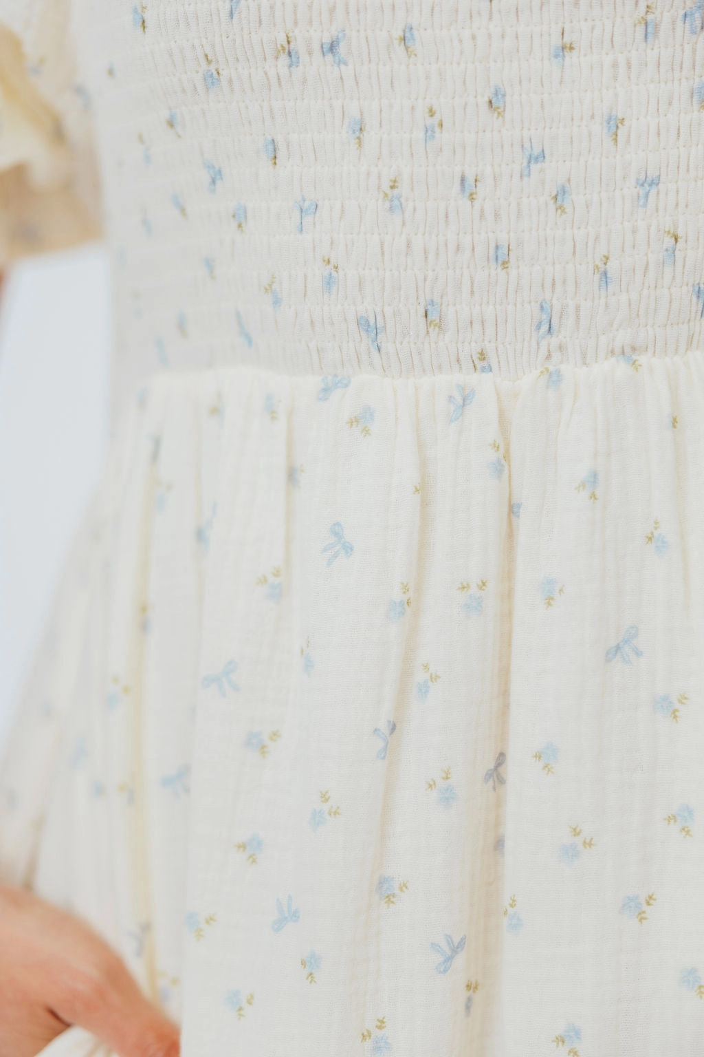 Bohemian-Style Comfy Comfort Livvy 100% Cotton Maxi Dress in Petite Blue Floral -Bump Friendly & Inclusive Sizing