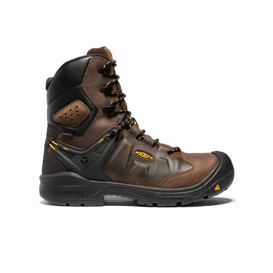 Everyday Walk Traction Lug Pattern Men's Dover 8" Insulated Waterproof Boot (Carbon Toe)  |  Dark Earth/Black
