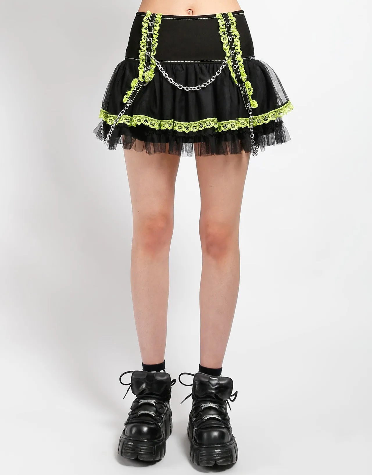 LOLITA TUTU SKIRT LIME Stretchable Fit