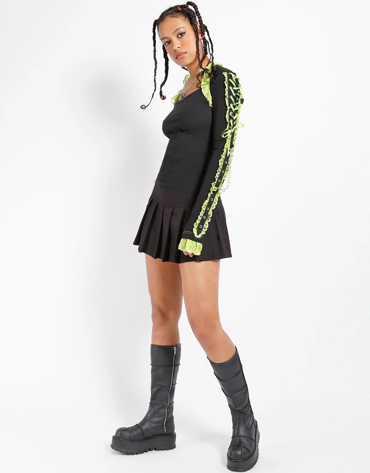 Slim Fit Design Anti Pill Surface LOLITA SHRUG LIME