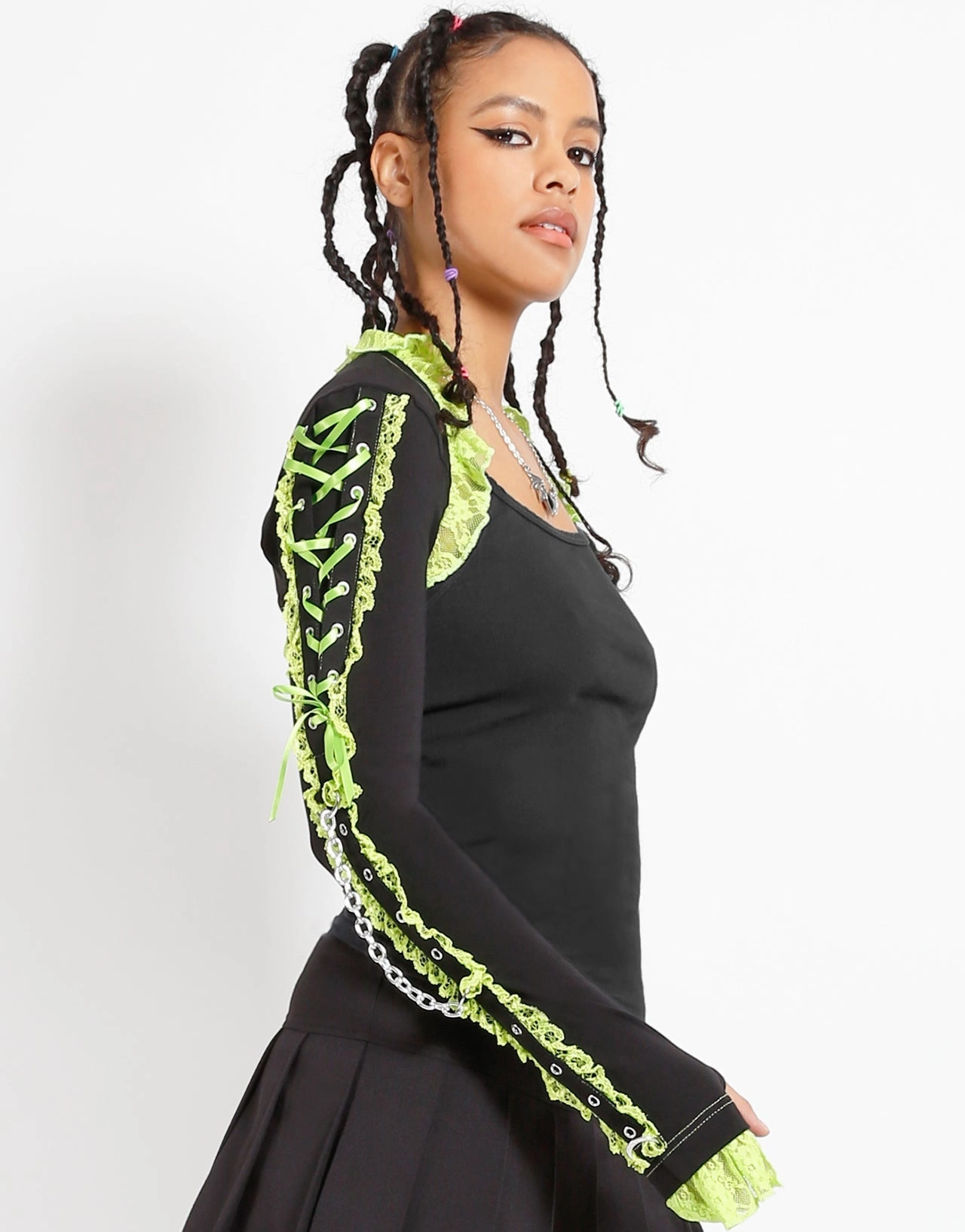 LOLITA SHRUG LIME Bound Seam Edges