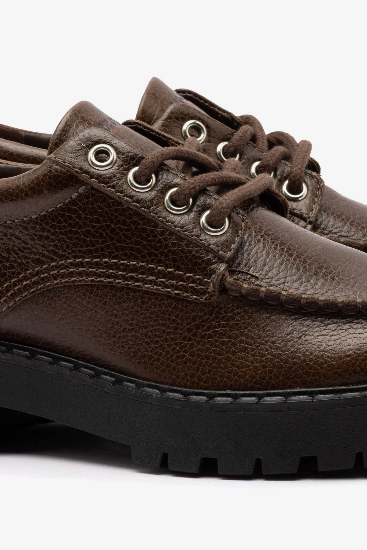 Pure Flow Premium Comfort Fit London Lace Up Loafer In Brown Leather