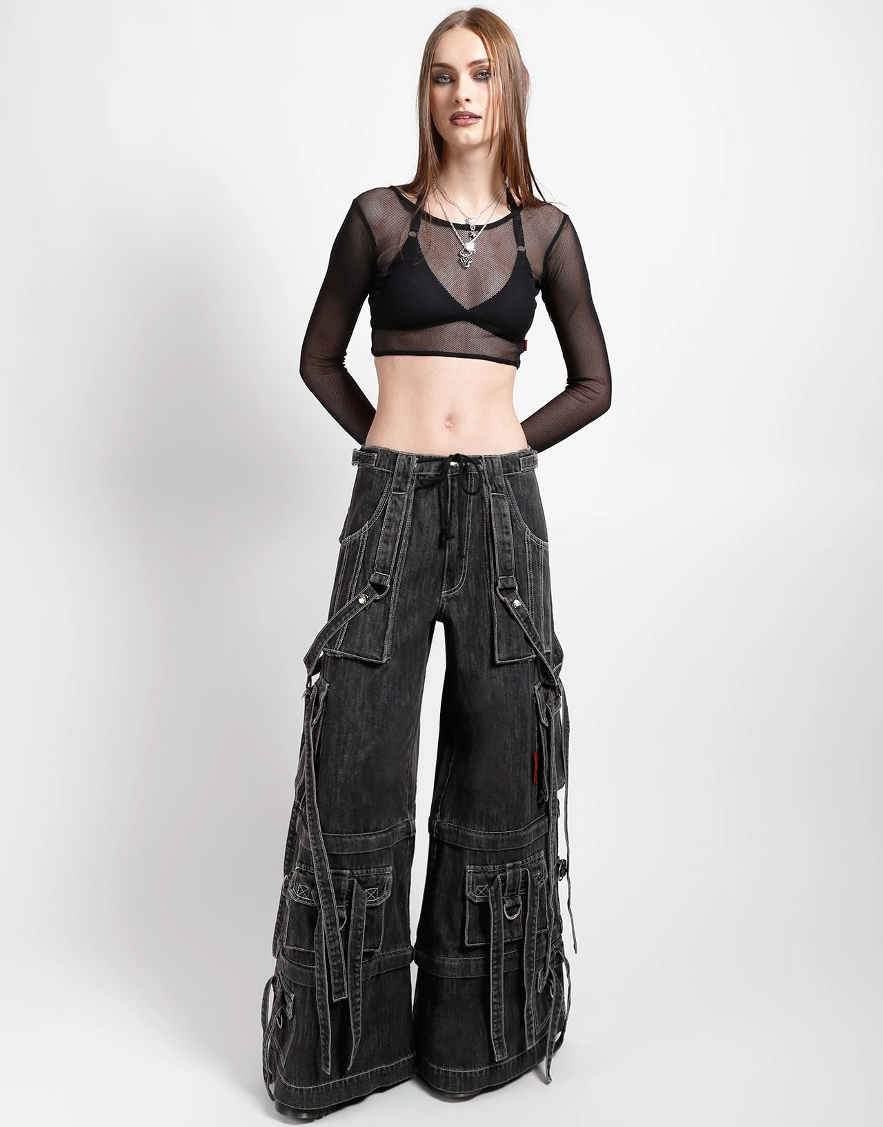 ThermalLining LONG SLEEVE CROP FISHNET BLACK