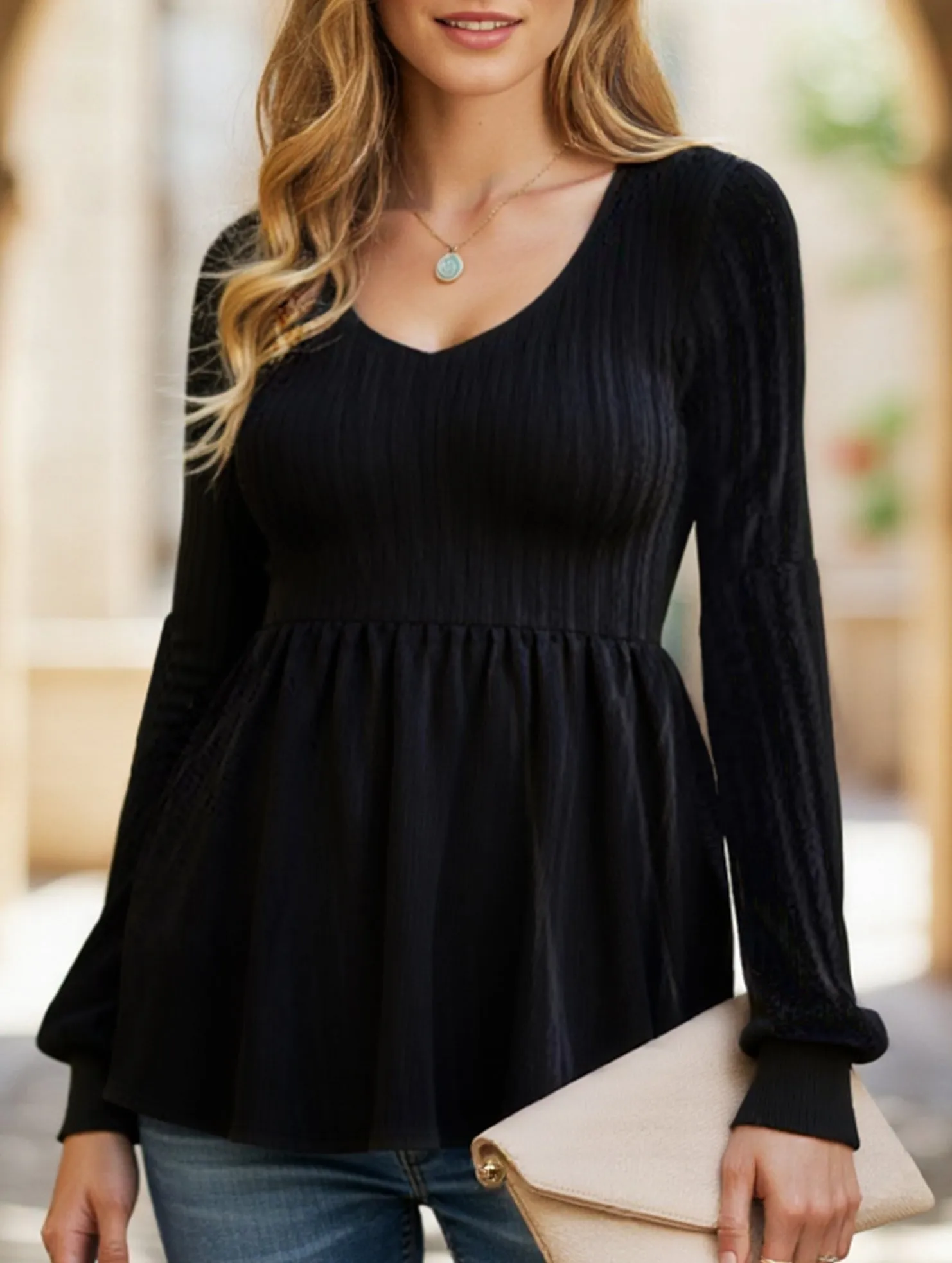 Loose and slim round neck oversized T-shirt Double Needle Stitching