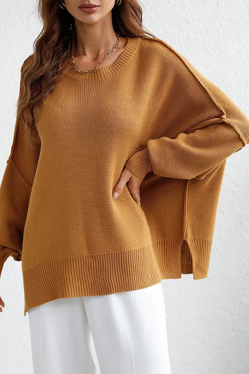 Lightweight Look LOOSE FIT DOLMAN SLEEVE KNIT SWEATER