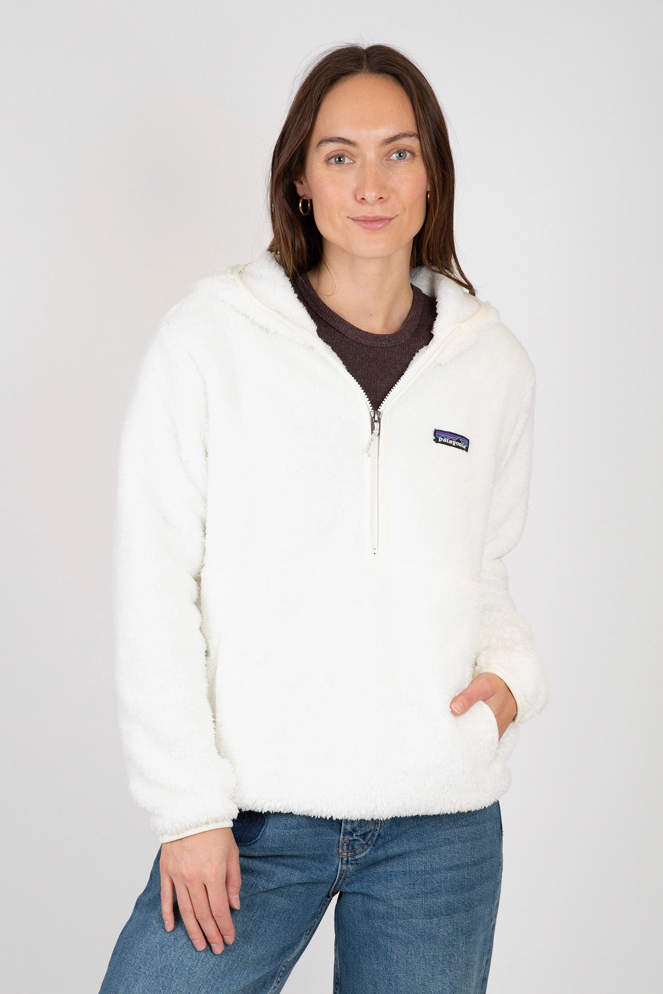 Los Gatos Hooded Fleece Pullover Warm Exterior festival - goers