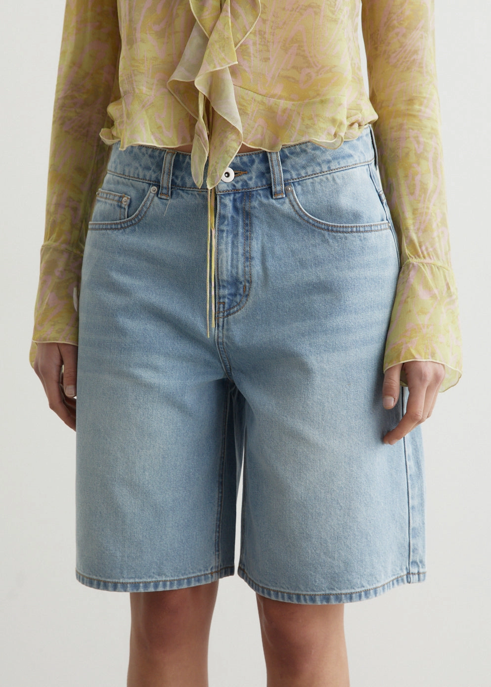 Street Ready Softened Lining Lotus Denim Shorts