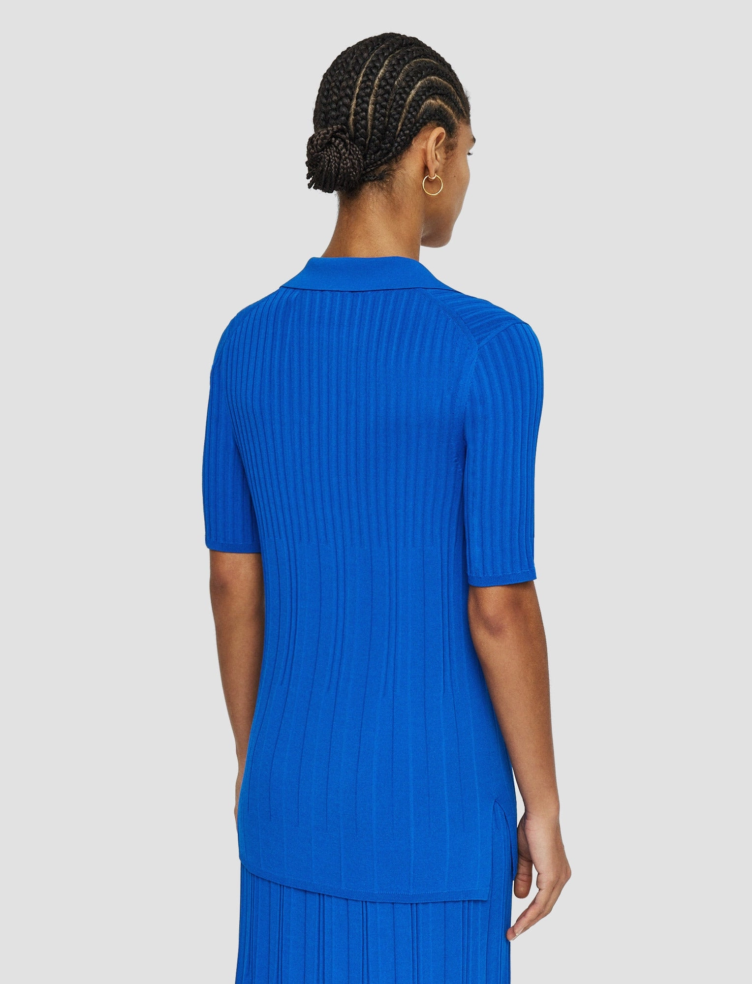 Stylish Choice Viscose Rib Knit Polo Top