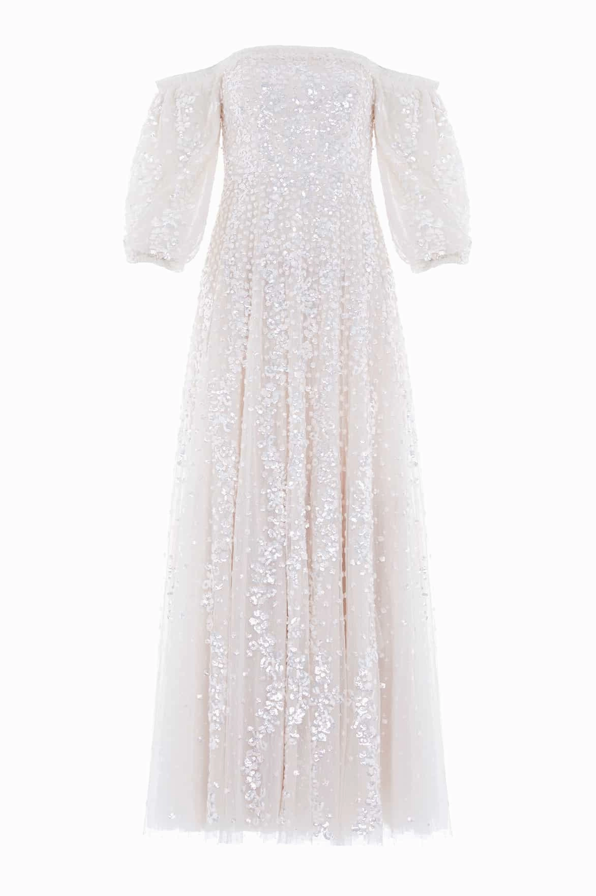 Cozy Layer Confetti Gloss Off-Shoulder Gown
