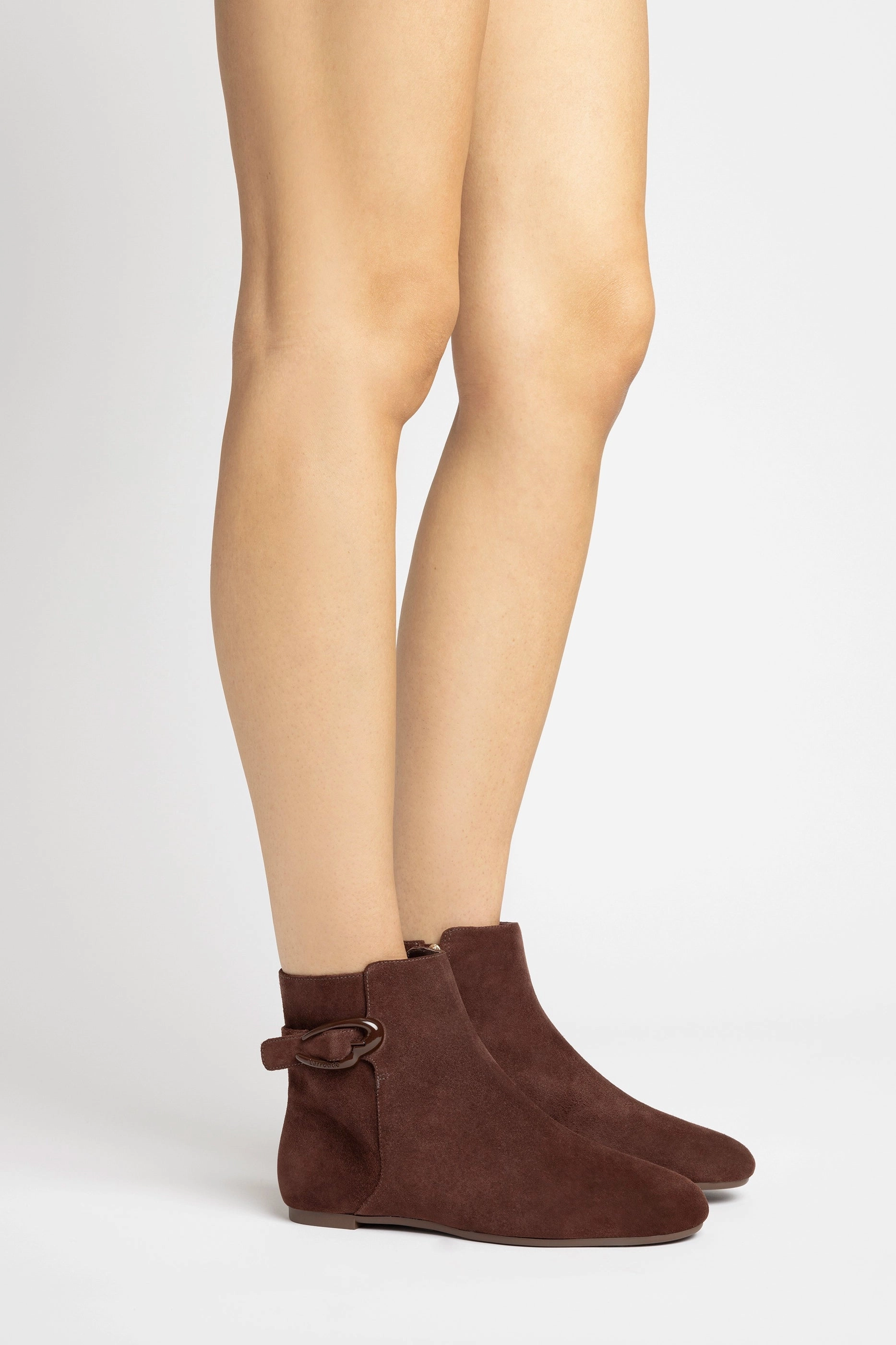 Grippy Outsole Functional Minimalist Stable Ankle Mini Verona Boot In Brown Suede