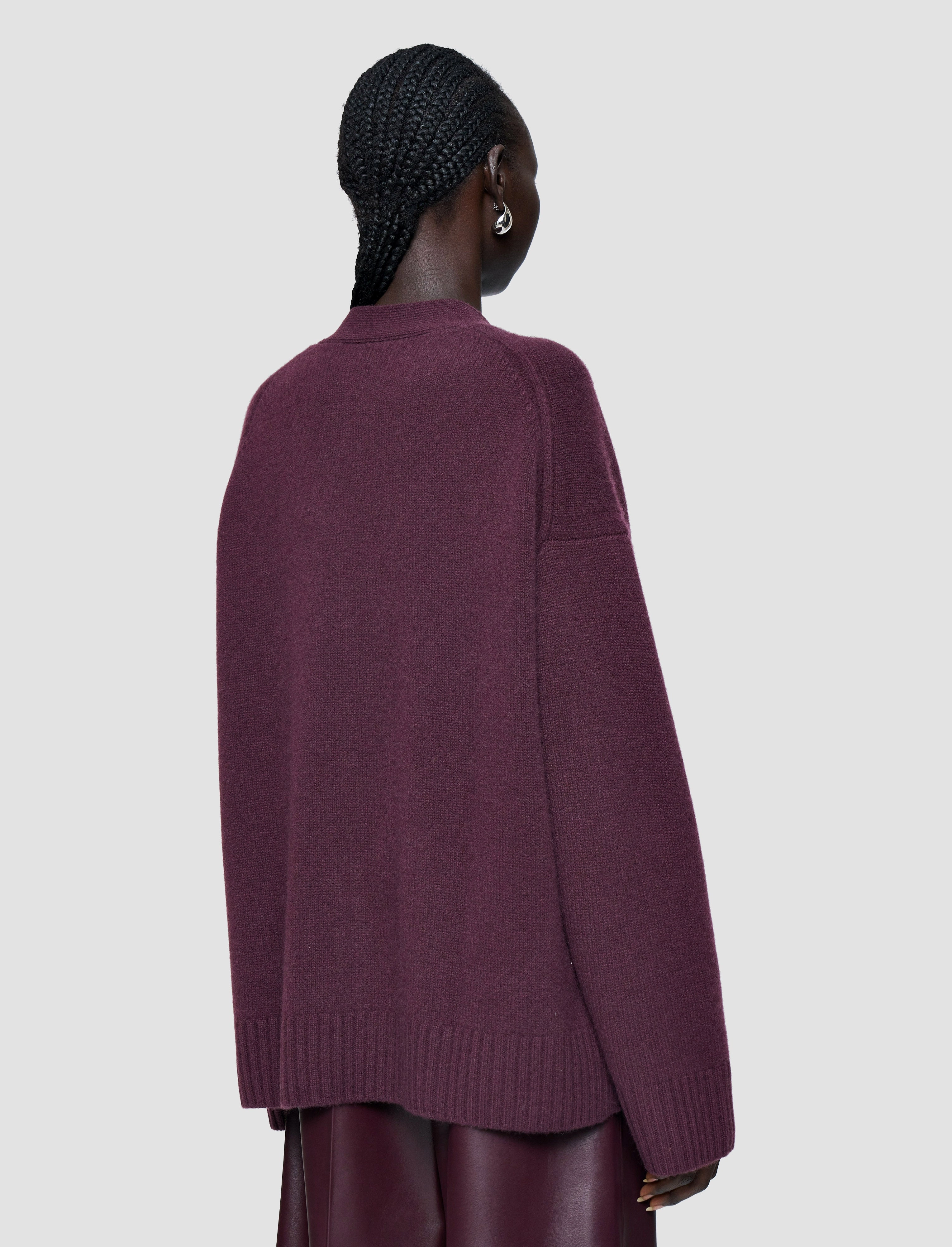Fall Walk Stretch Ribbing Luxe Cashmere Cardigan