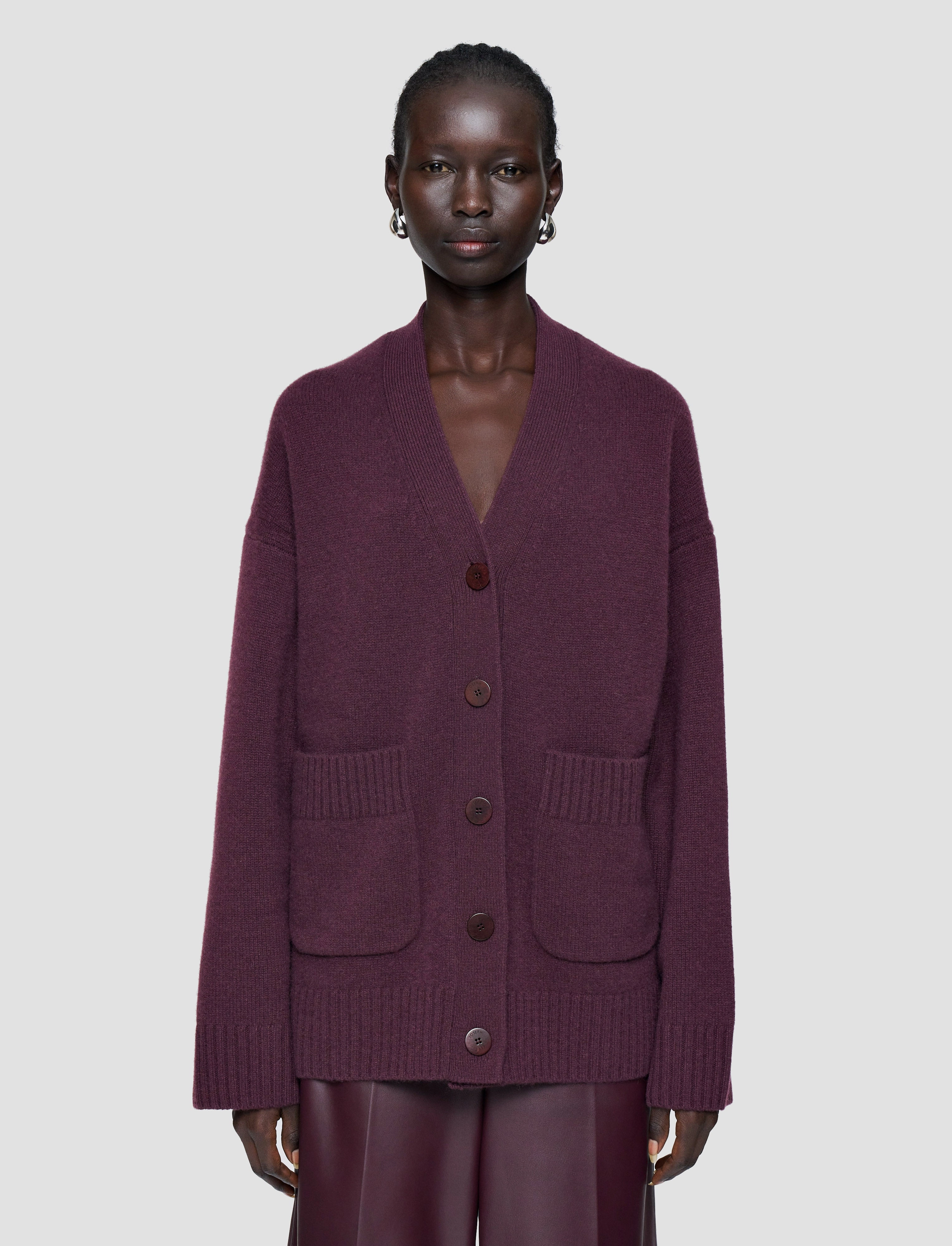 Clean Aesthetic ribbed texture Luxe Cashmere Cardigan