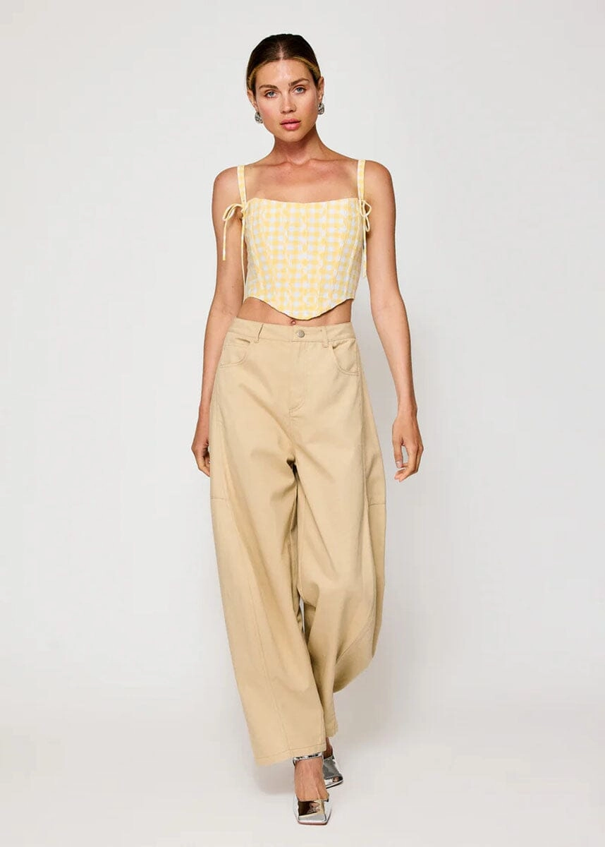 Stay Cool Technology BreathableFabricTech Junie Corset Top - White & Yellow