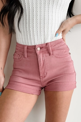 Comfortable Wear Luanne High Rise Judy Blue Denim Shorts (Rose)