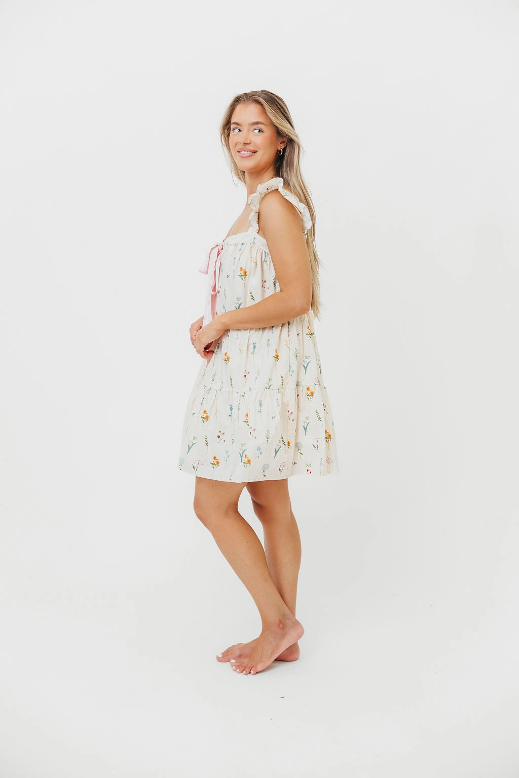 Lulu Flutter Sleeve Mini Dress in Floral Best-Seller Refined Vibe