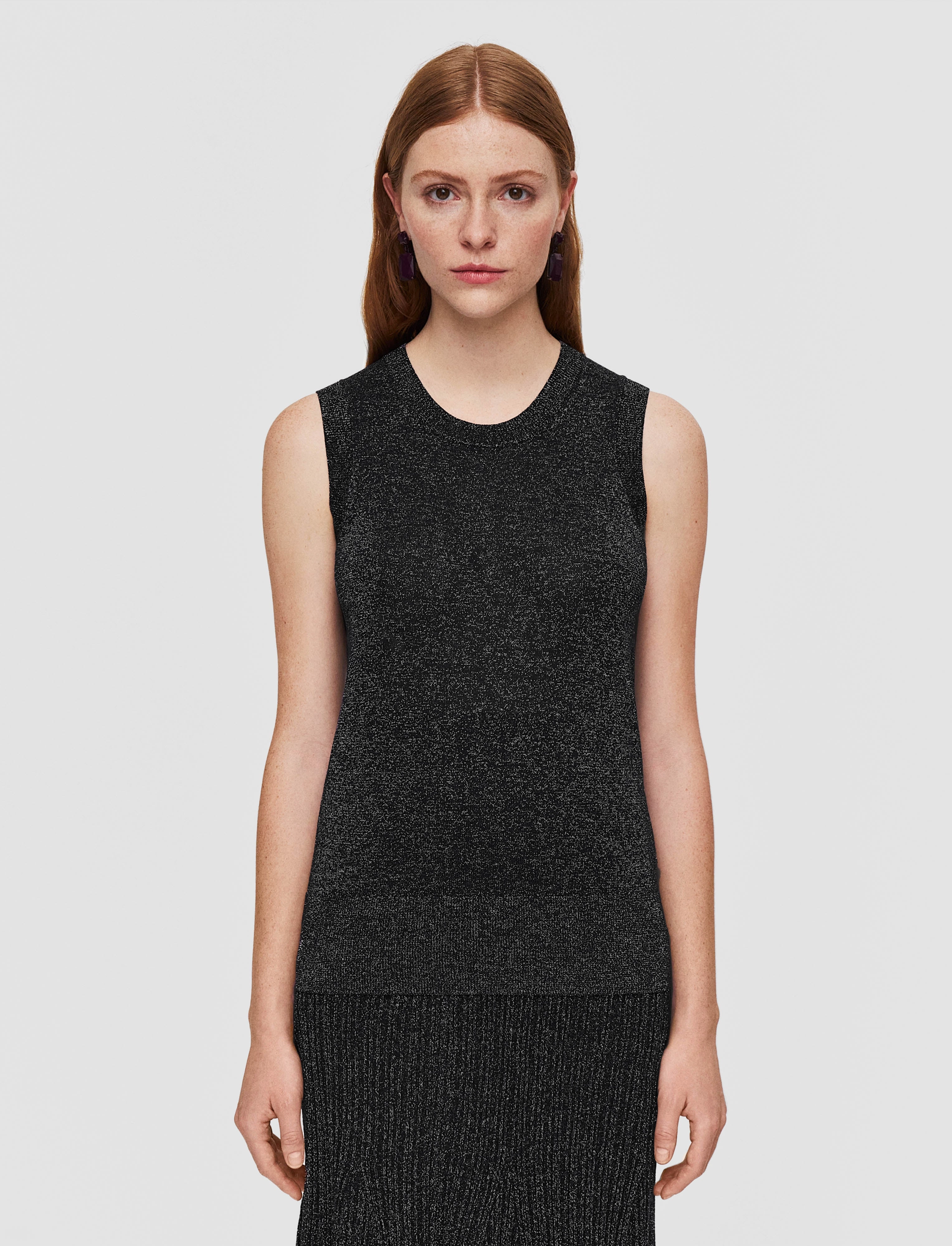 NonIrritating Stitching Light Weight Lurex Knit Tank Top