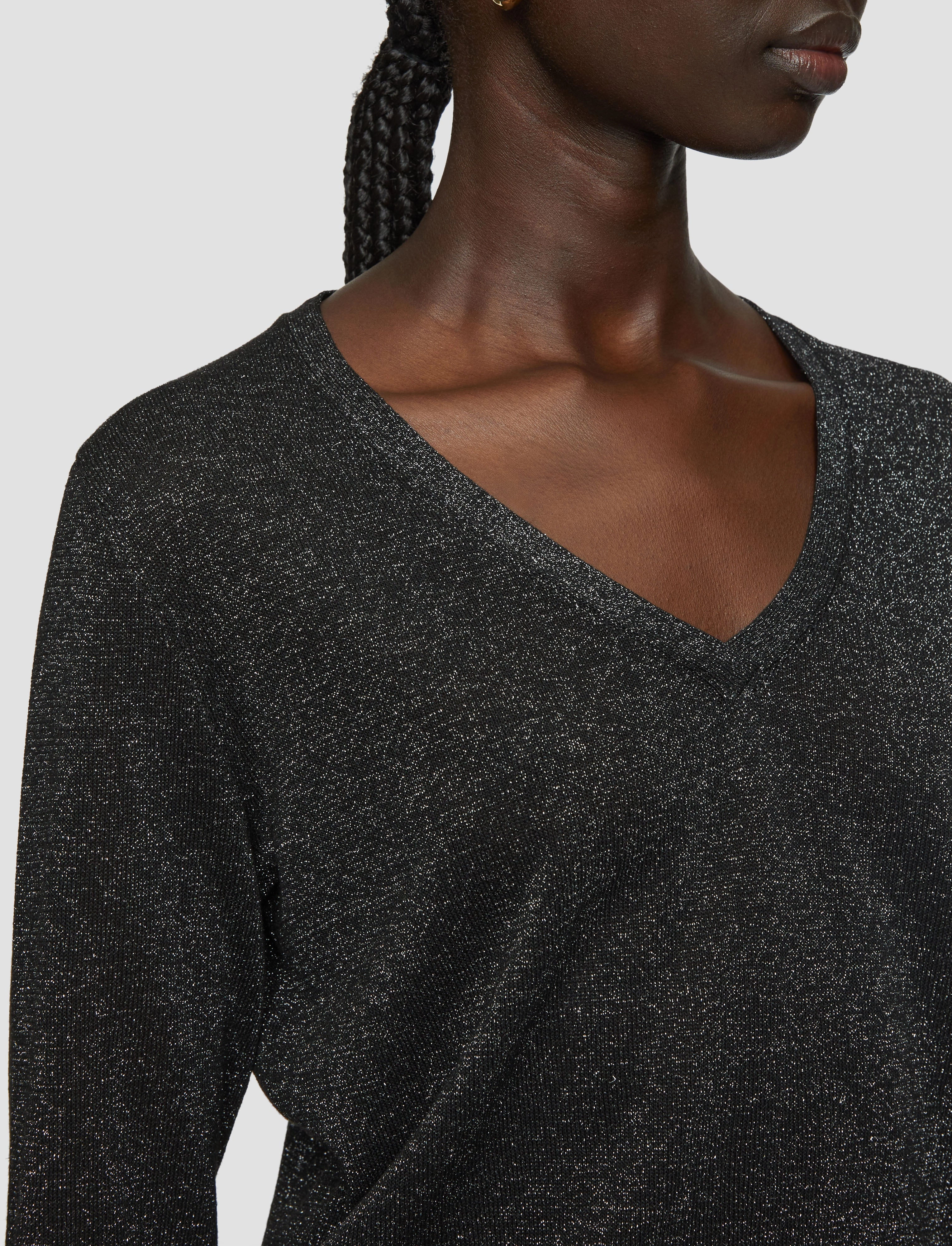 Lurex Knit V Neck Jumper Gentle Fabric UVProtection Layer