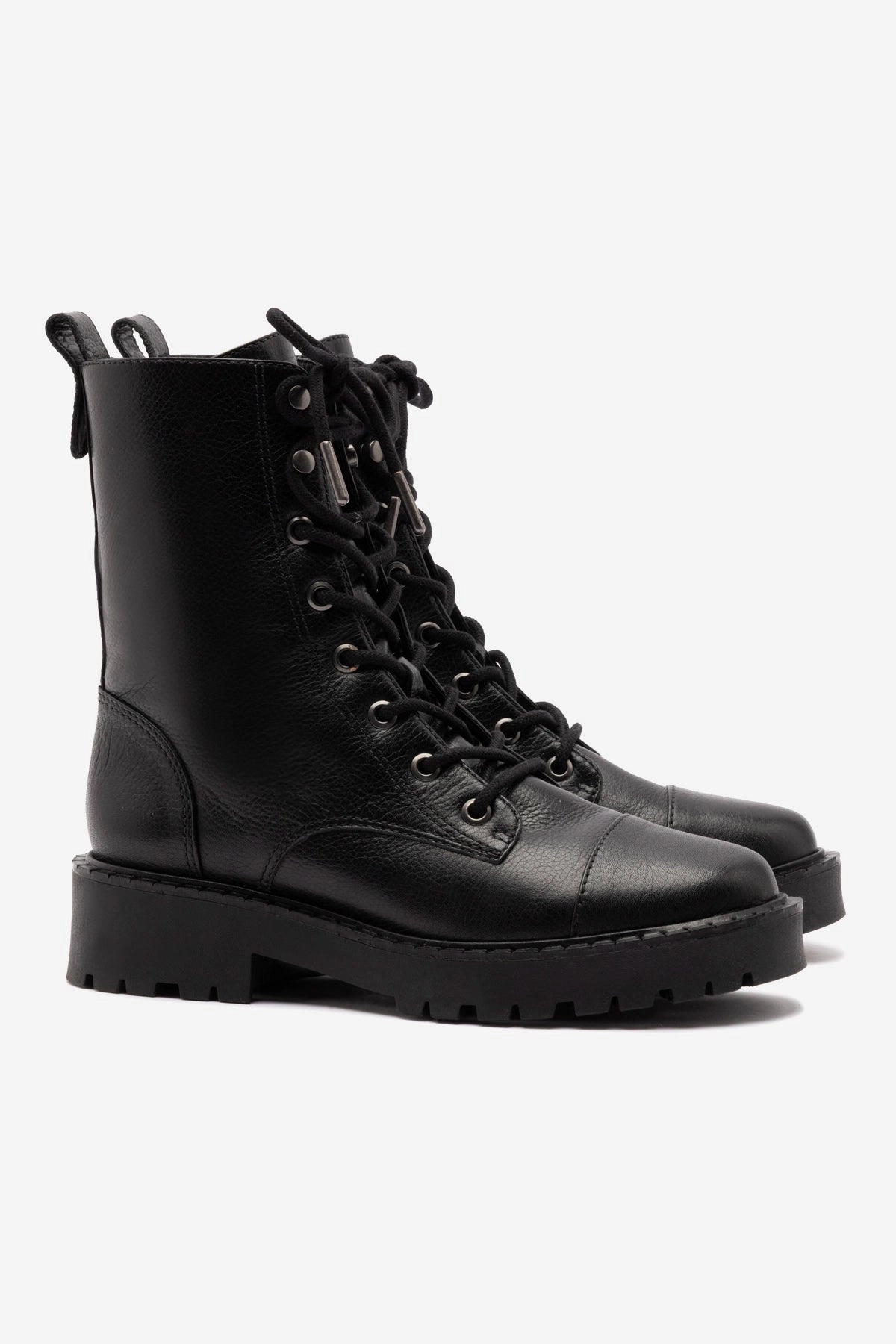 Reinforced Seams Shock Absorbing Remote Hiking Trinity Boot In Black Leather