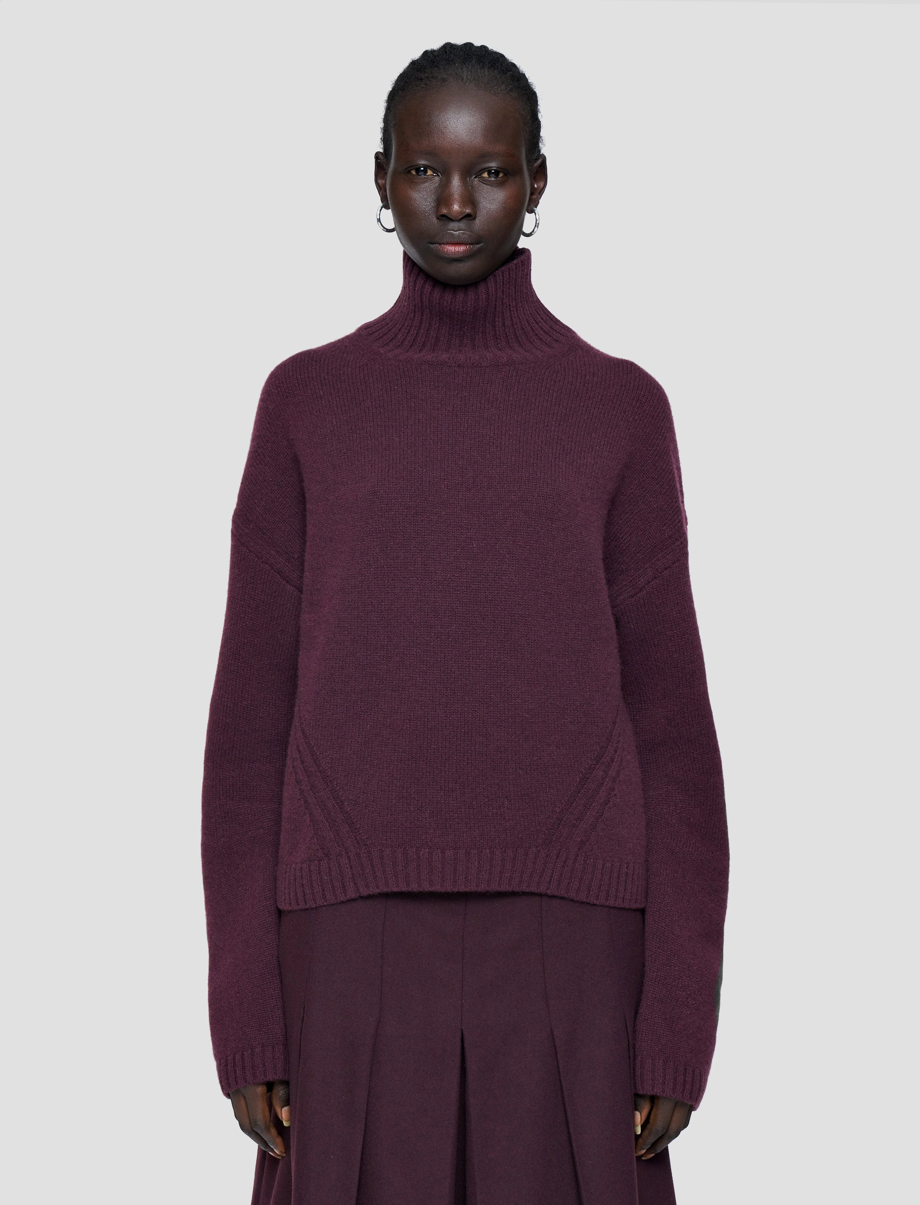 Office Casual Look Luxe Cashmere High Neck Jumper