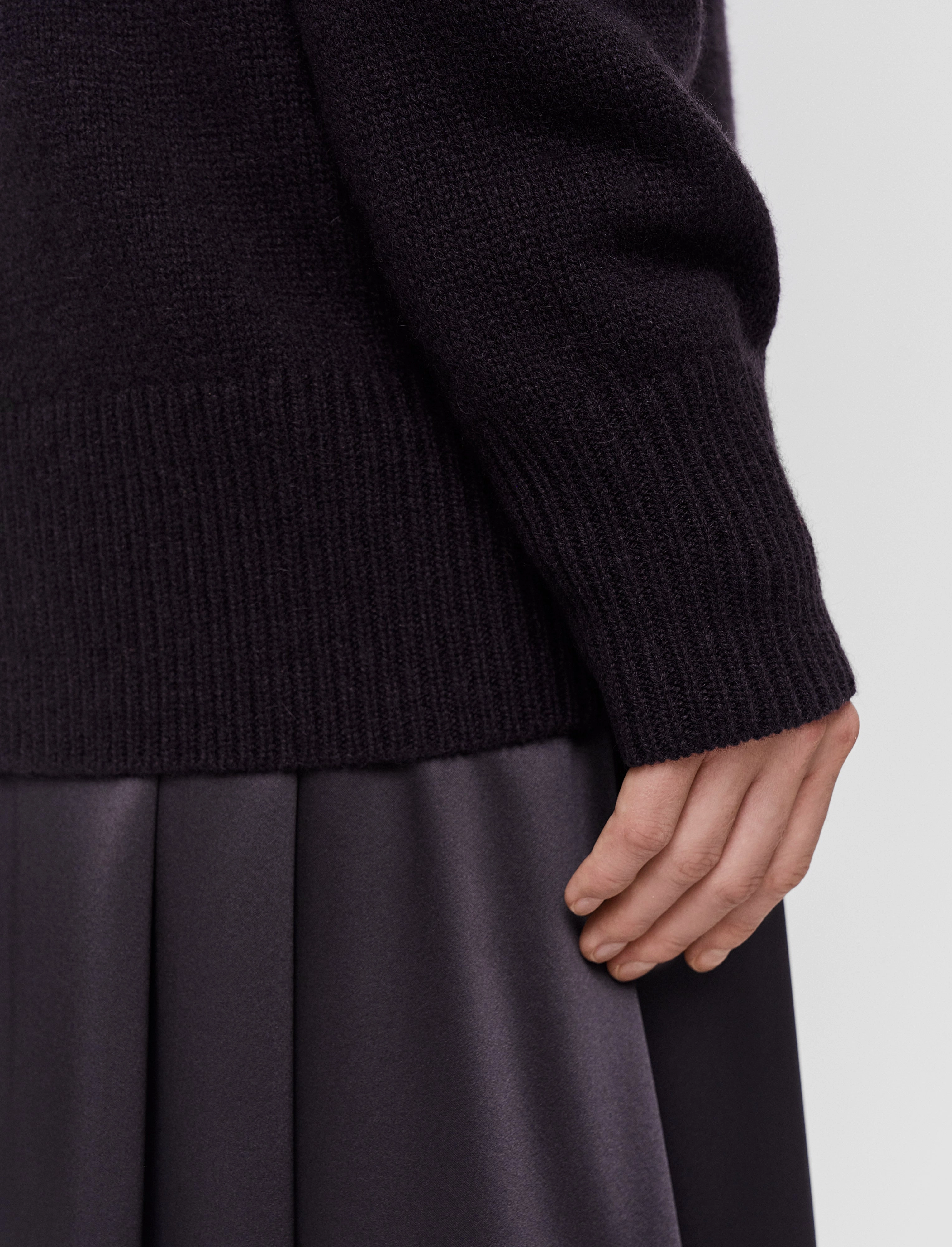 Luxe Cashmere High Neck Jumper Seasonal Layered Textured Weave Design