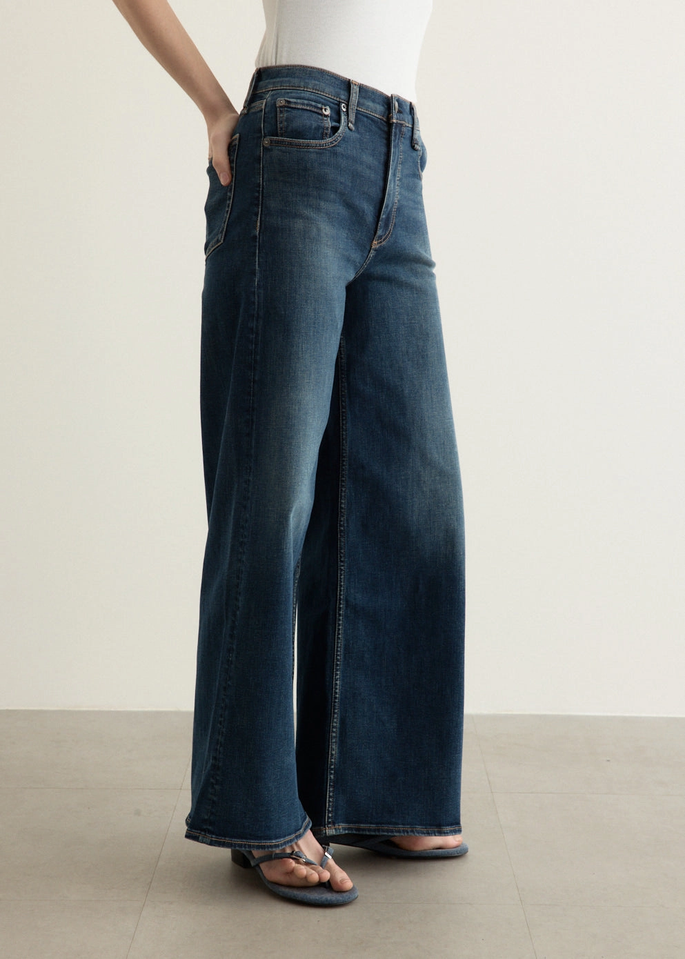 Athlete Fit High Quality Smooth Lightweight Flexi Sofie High-Rise Ankle Wide Jeans