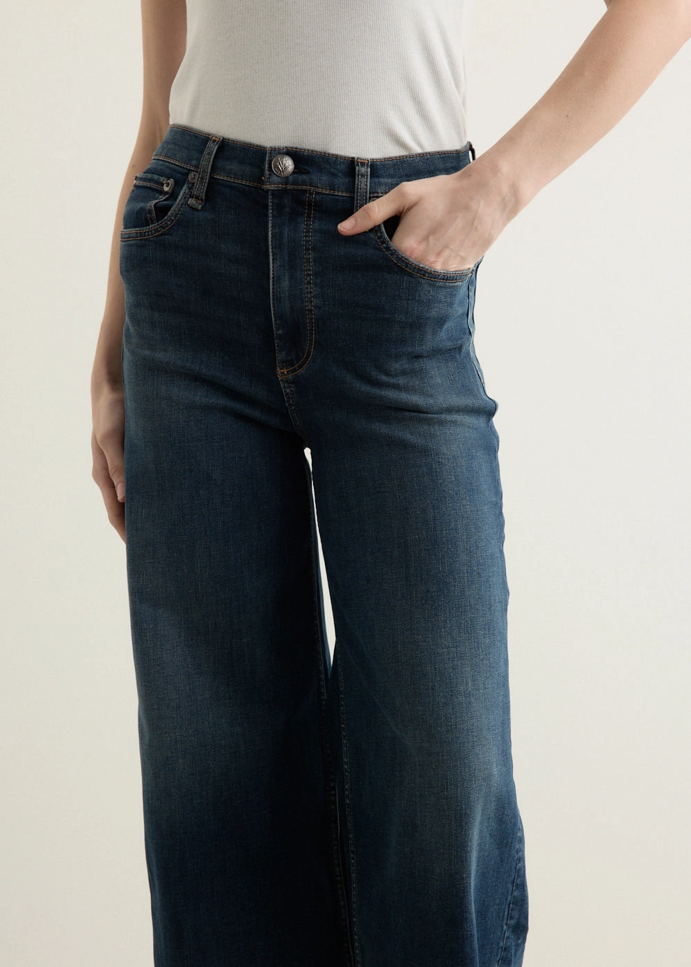 Moisture Wicking Lining Flexi Sofie High-Rise Ankle Wide Jeans