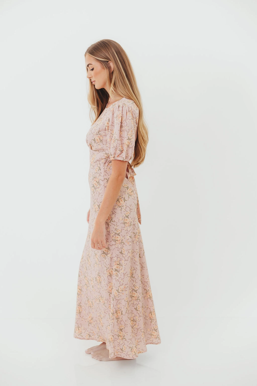 Annie Maxi Dress in Dusty Rose Flowy summer gown