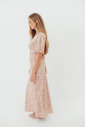 Annie Maxi Dress in Dusty Rose Flowy summer gown