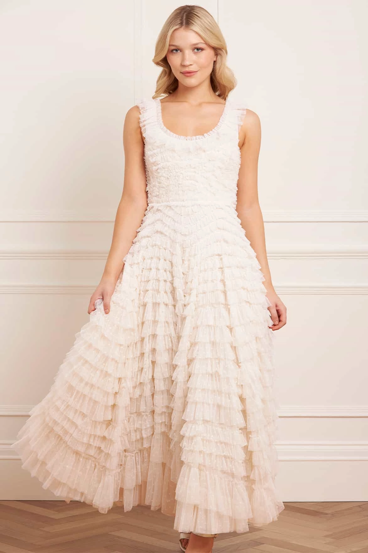 Relaxed Finish Rose Soft Hattie Scoop Neck Ankle Gown