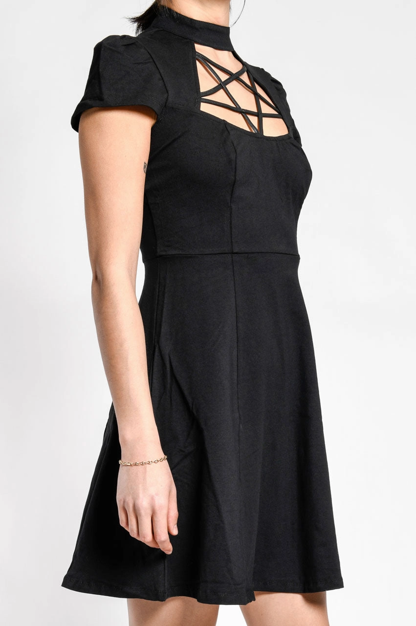 Cut-Out-Detail Pentagram Dress