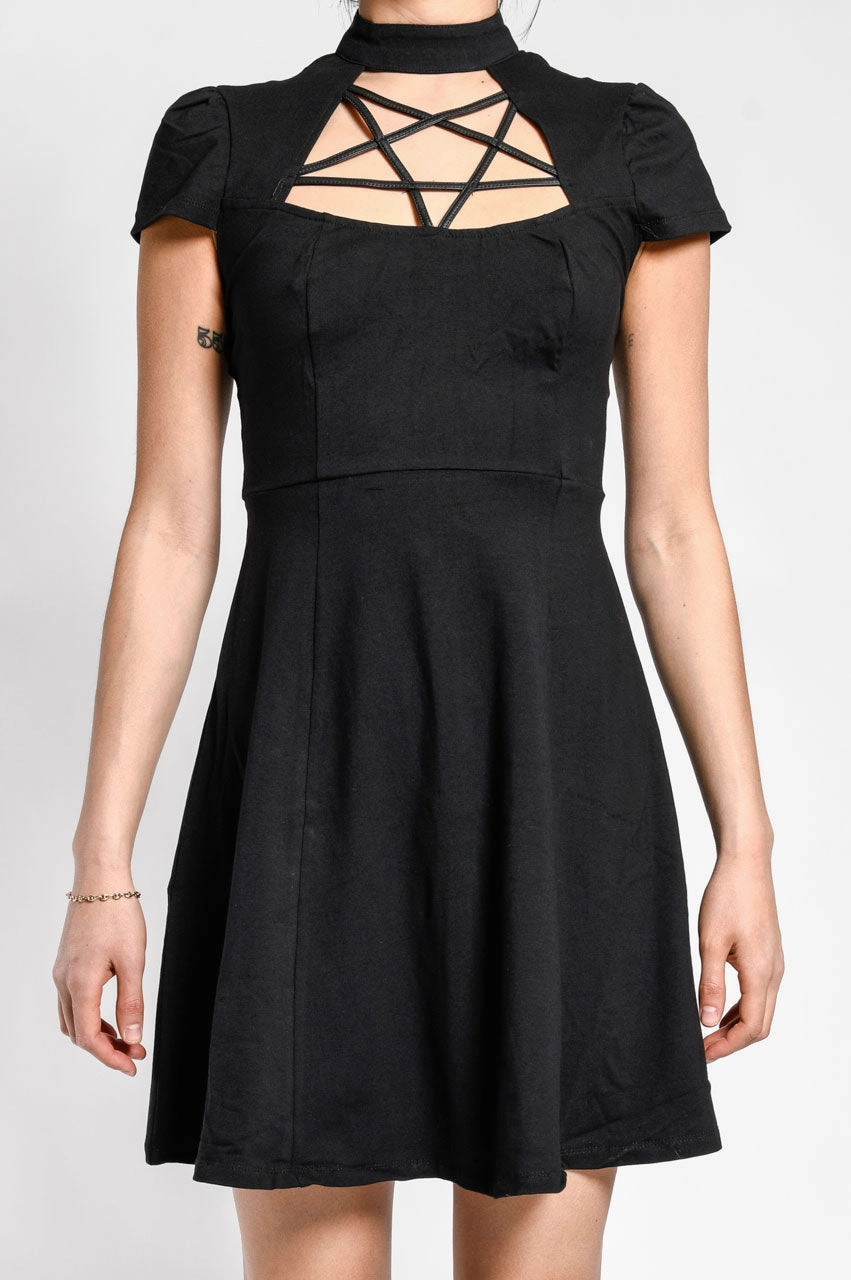 Smooth Outline Chain-Detail Pentagram Dress