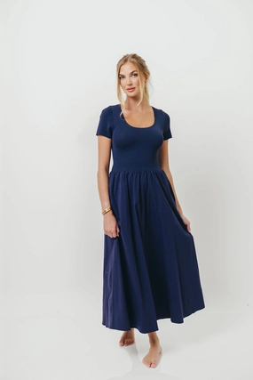 Chill Piece Lynette Maxi Dress in Navy