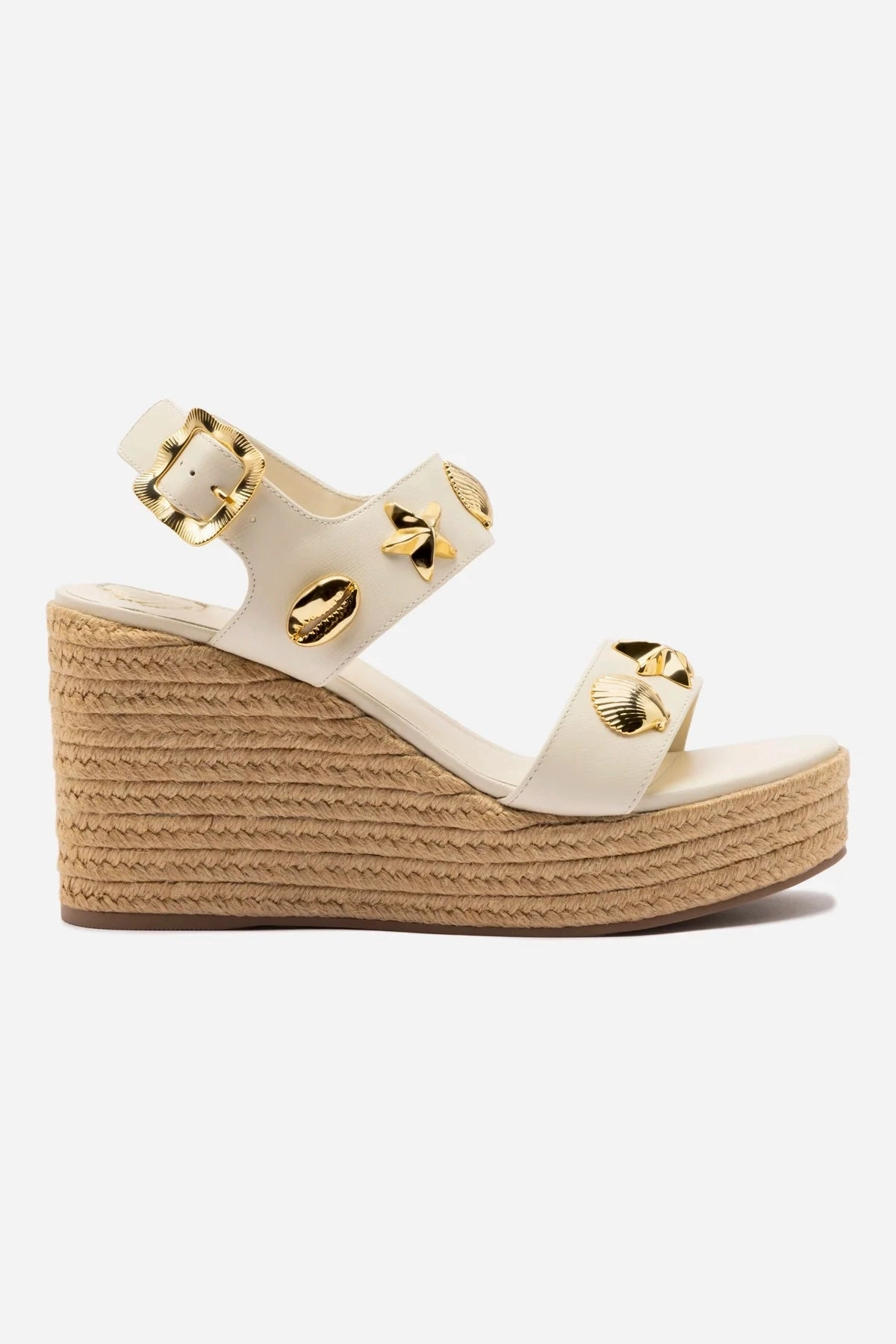Madison Hi Espadrille In Ivory Saffiano Chic Comfortable Molded Footbed