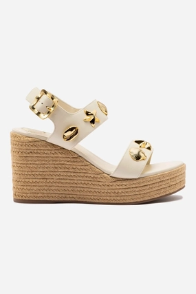 Madison Hi Espadrille In Ivory Saffiano Chic Comfortable Molded Footbed