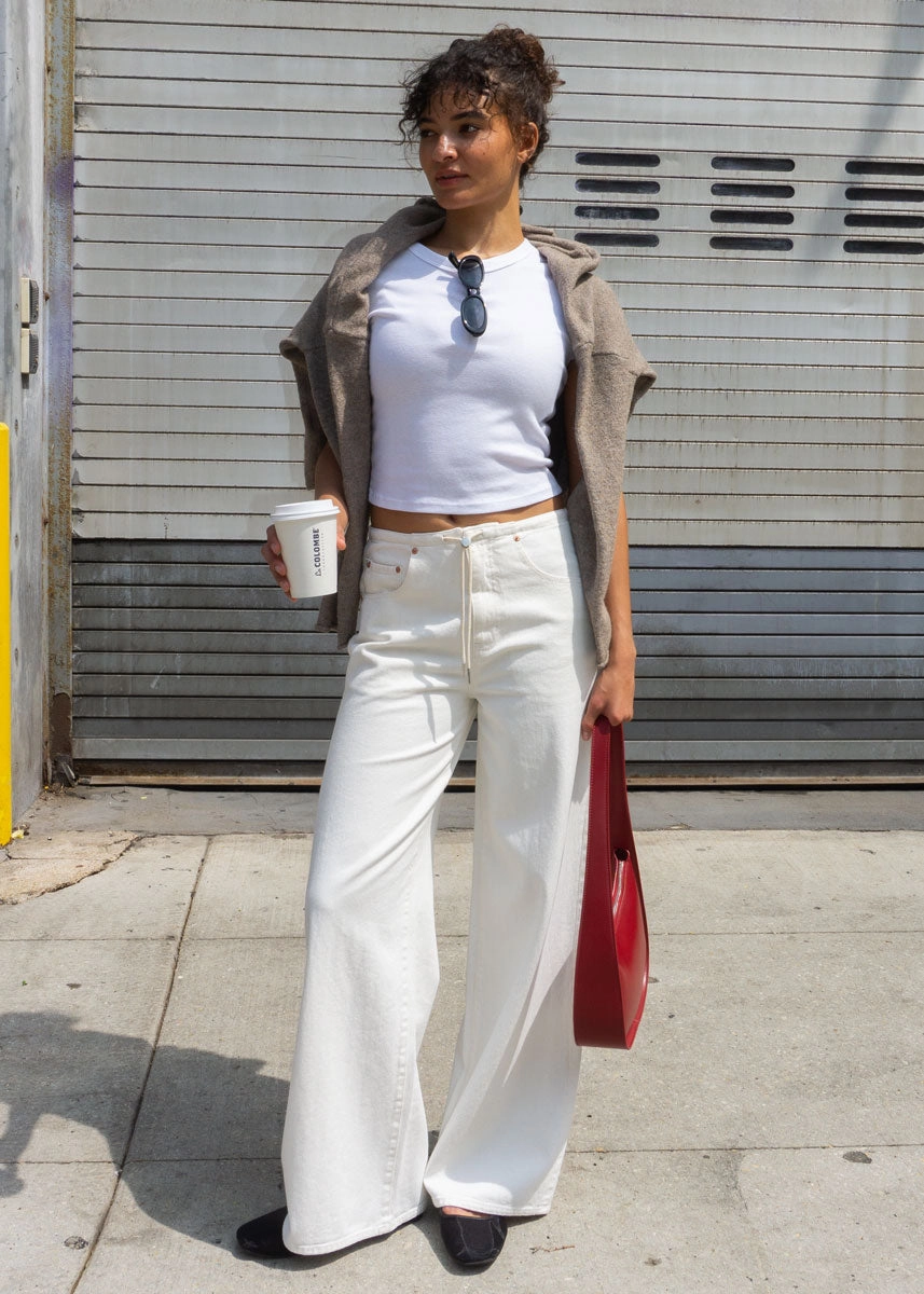 Madison Mid-Rise Wide Leg - Milkshake Outdoor Use Loose cut